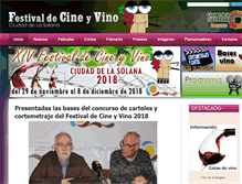 Tablet Screenshot of festivaldecinelasolana.com